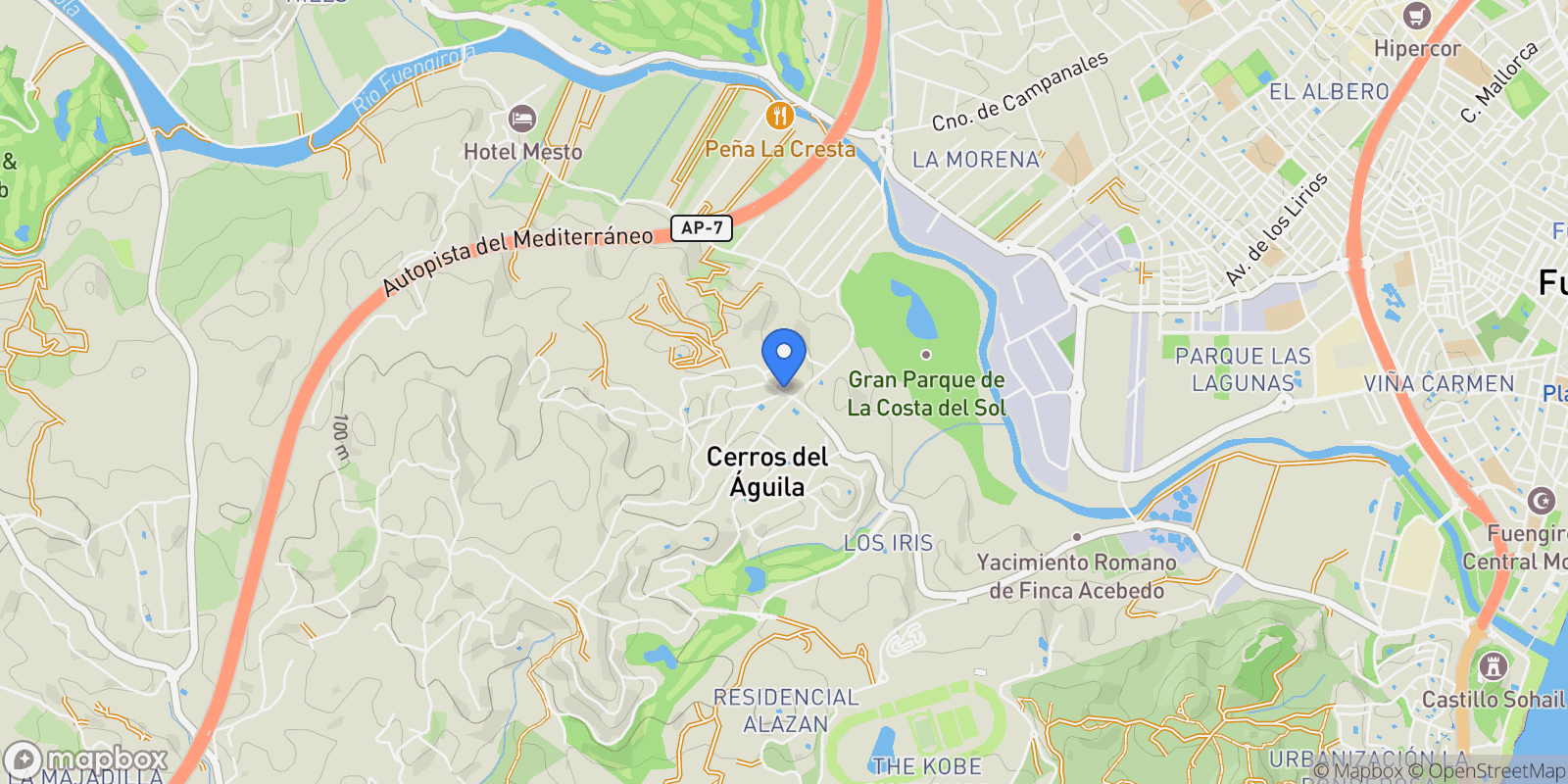 Map showing Malaga, Mijas, Andalusia, Spain.