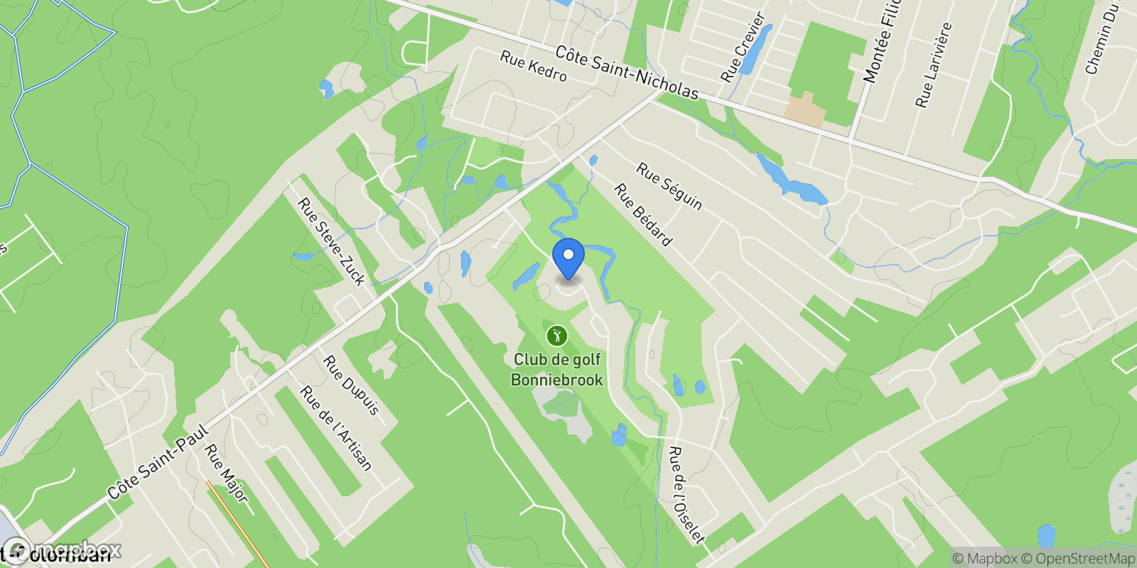 Map showing 125 Rue du Bonniebrook, Saint-Colomban, QC J5K1S1, Saint-Colomban, Quebec, Canada.
