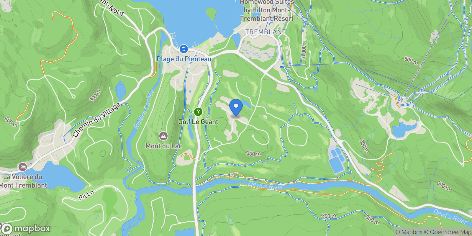 Map showing 3005 Allée du Valais, Apt. 201, Mont-Tremblant, QC J8E1C6, Mont-Tremblant, Quebec, Canada.