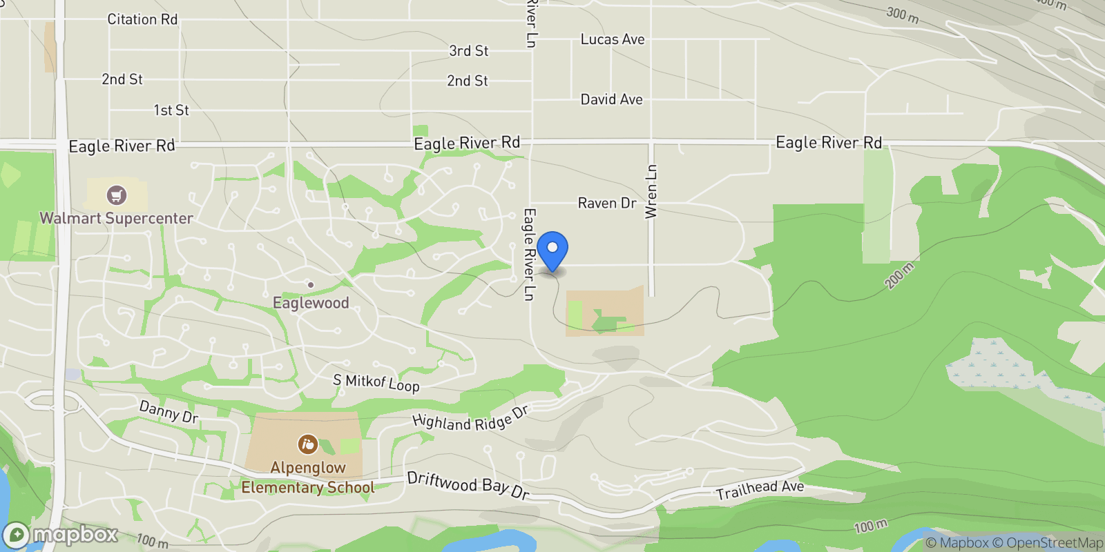 Map showing 9545 Grey Owl Way, Eagle River, AK 99577, Anchorage, Alaska, United States.