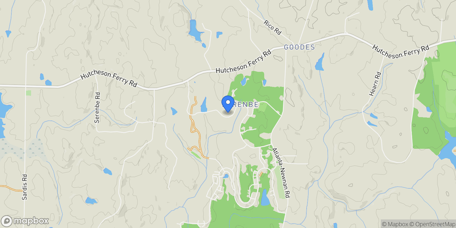 Map showing 9016 Selborne Lane, Chattahoochee Hills, GA 30268-2266, Palmetto, Georgia, United States.