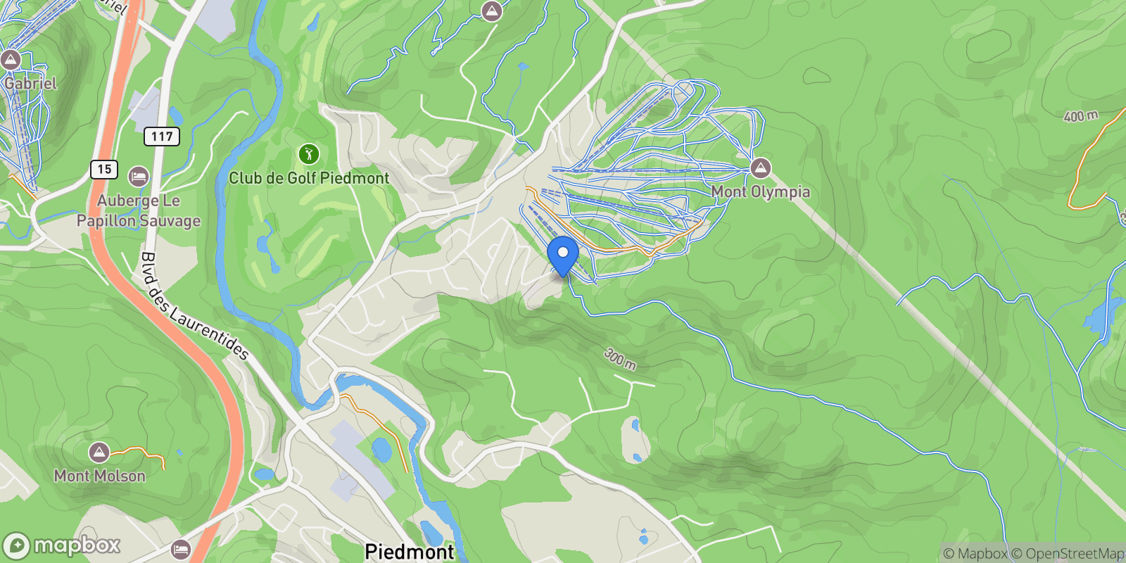 Map showing 239 Place des Hauteurs, Piedmont, QC J0R1K0, Piedmont, Quebec, Canada.