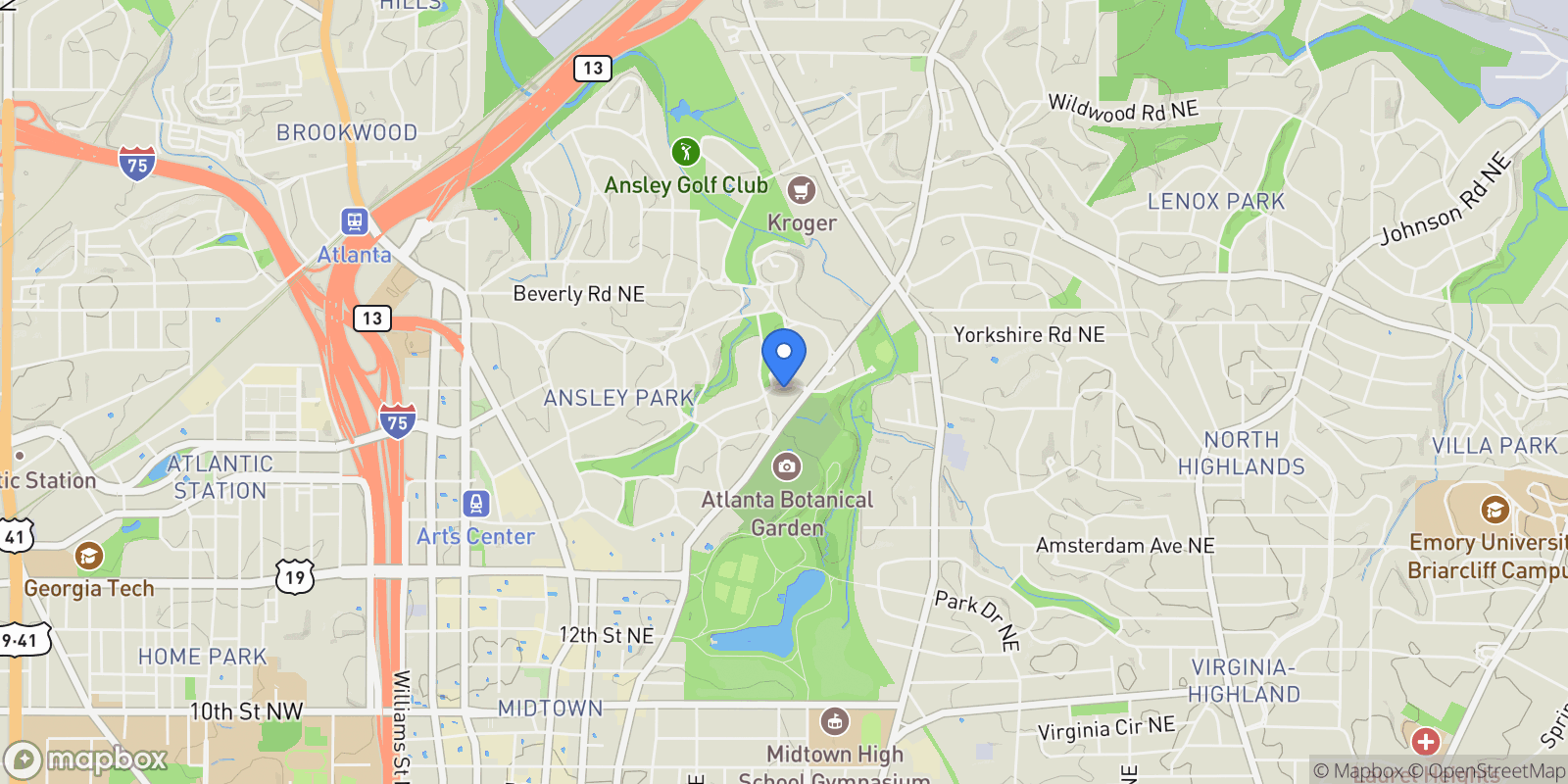 Map showing 213 Westminster Drive NE, Atlanta, GA 30309-3312, Atlanta, Georgia, United States.