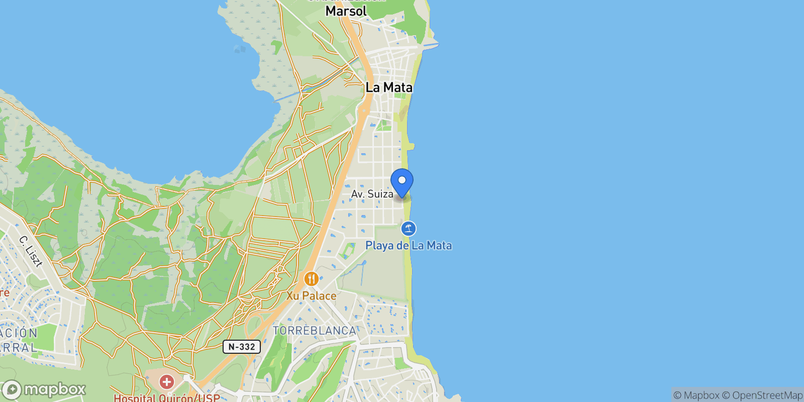 Map showing Torrevieja, Alicante, Torrevieja, Torrevieja, Valencian Community, Spain.