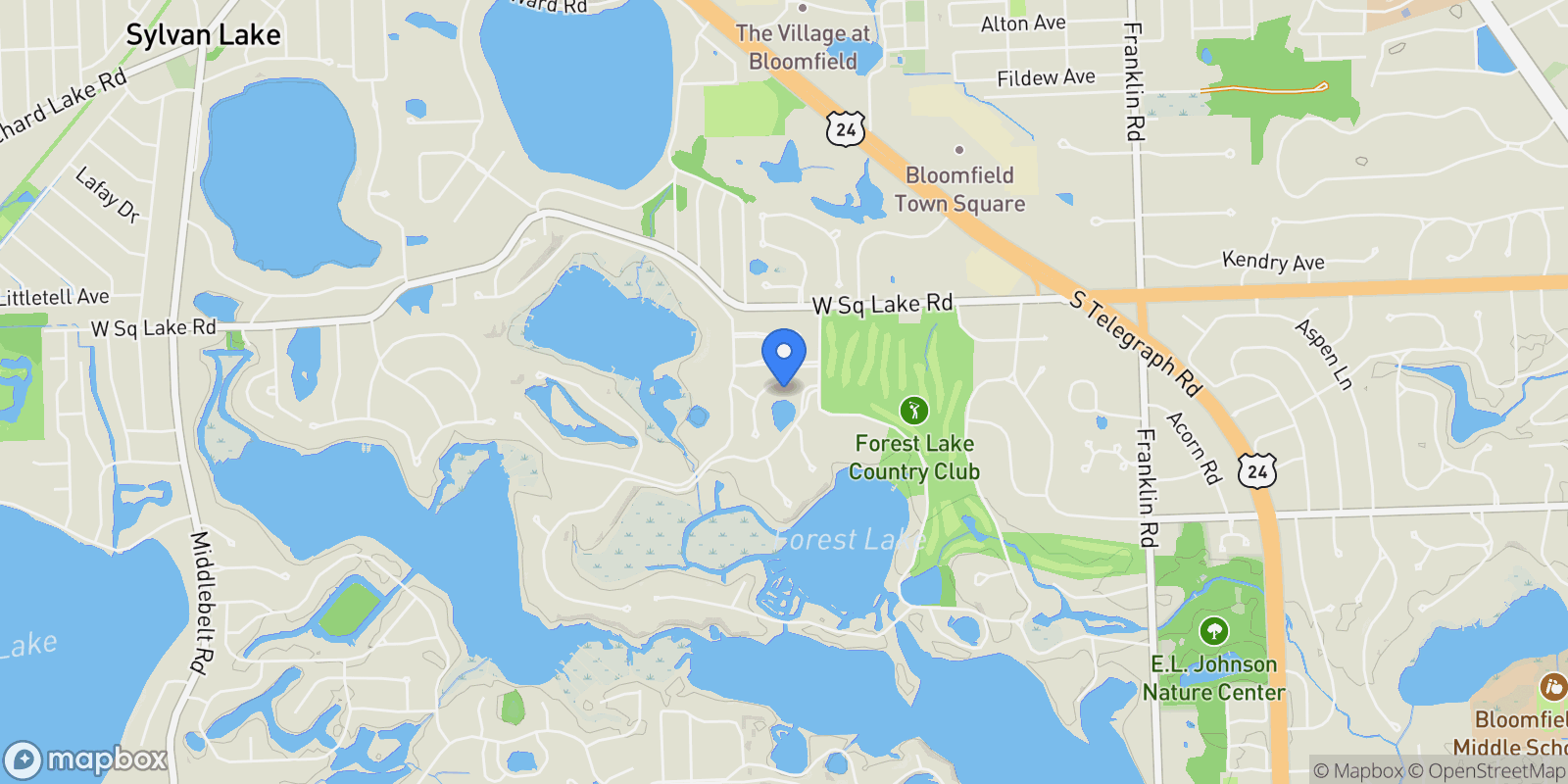 Map showing 2921 Turtle Pond Court, Bloomfield Hills, MI 48302, Bloomfield Hills, Michigan, United States.