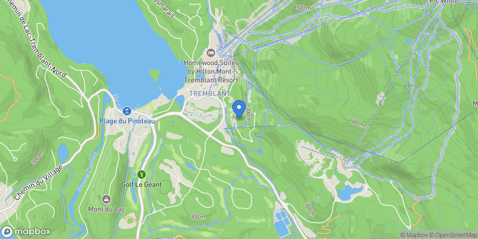 Map showing 168 Ch. de la Forêt, Apt. 205, Mont-Tremblant, QC J8E3K8, Mont-Tremblant, Quebec, Canada.