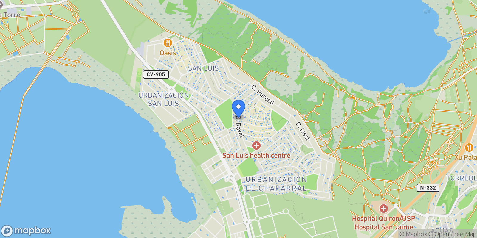 Map showing Torrevieja, Alicante, Torrevieja, Torrevieja, Valencian Community, Spain.