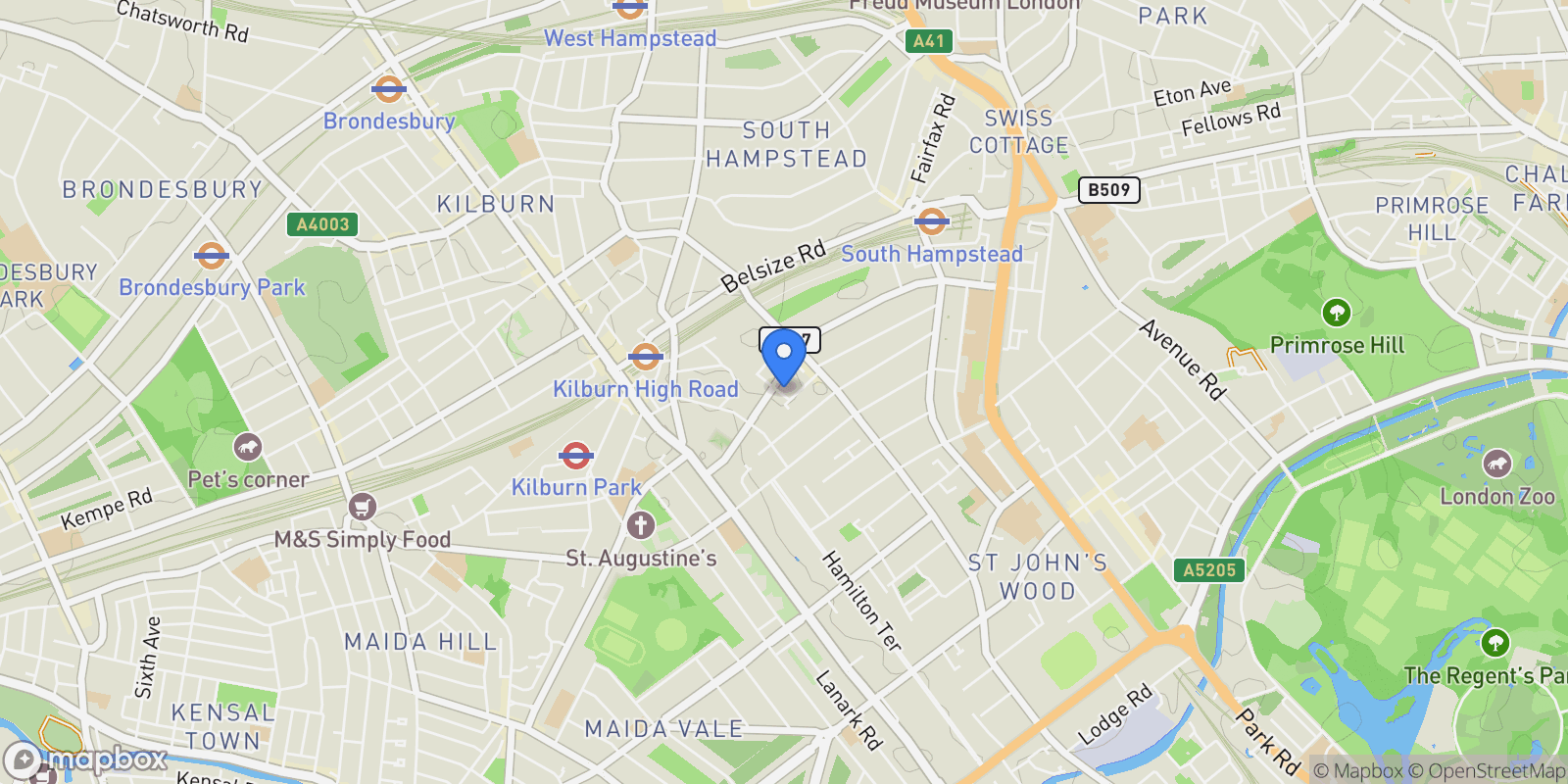 Map showing Belgrave Gardens, St John's Wood, London, NW8 0RB, London, United Kingdom.