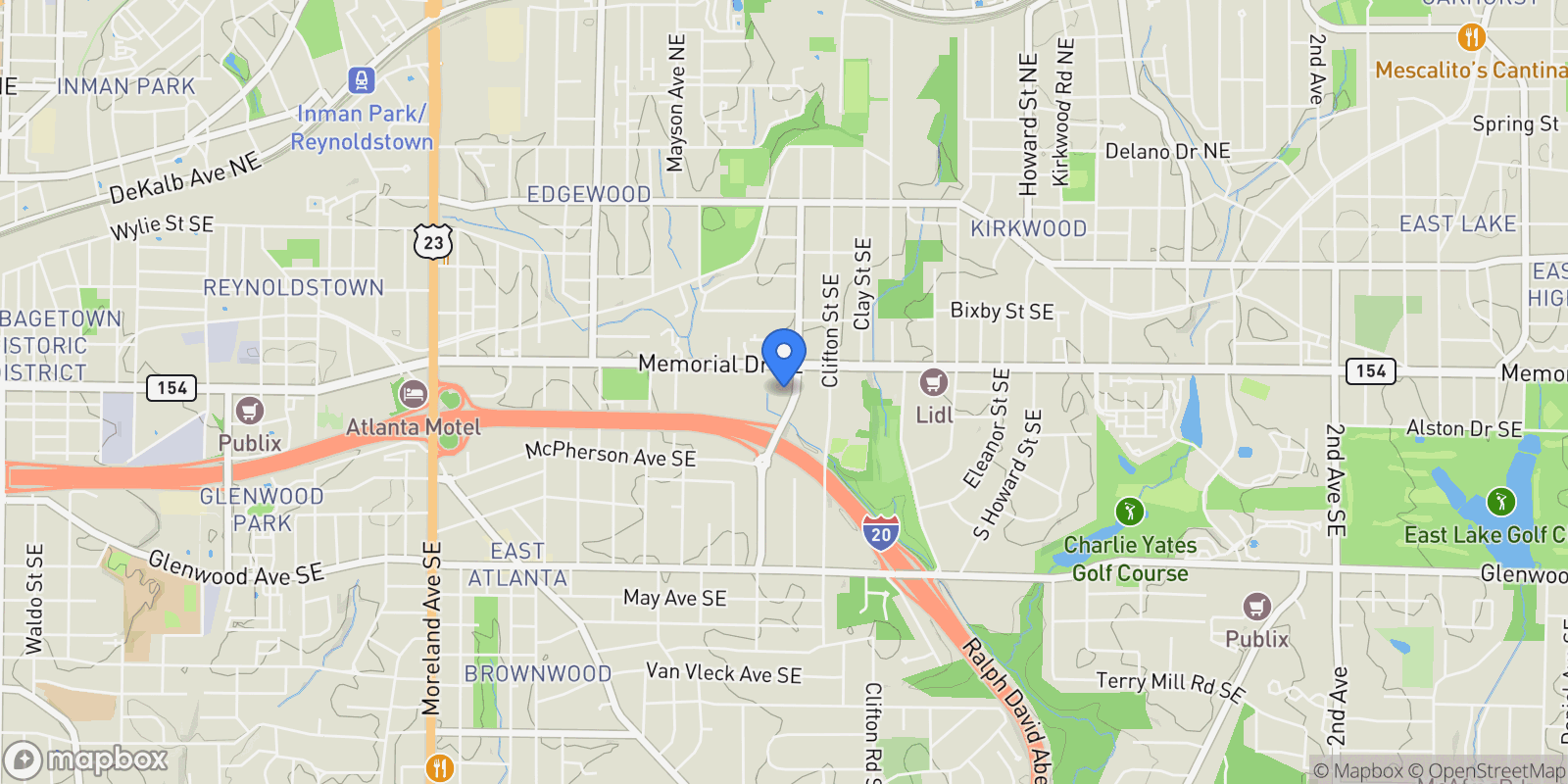 Map showing 241 Maynard Terrace SE No. 19, Atlanta, GA 30316, Atlanta, Georgia, United States.