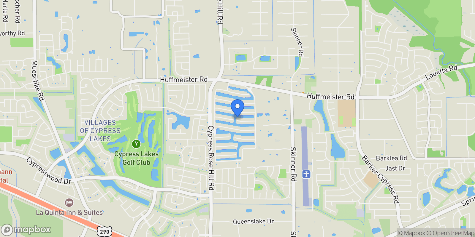 Map showing 17926 Sugarloaf Bay Drive, Houston, Texas, United States.