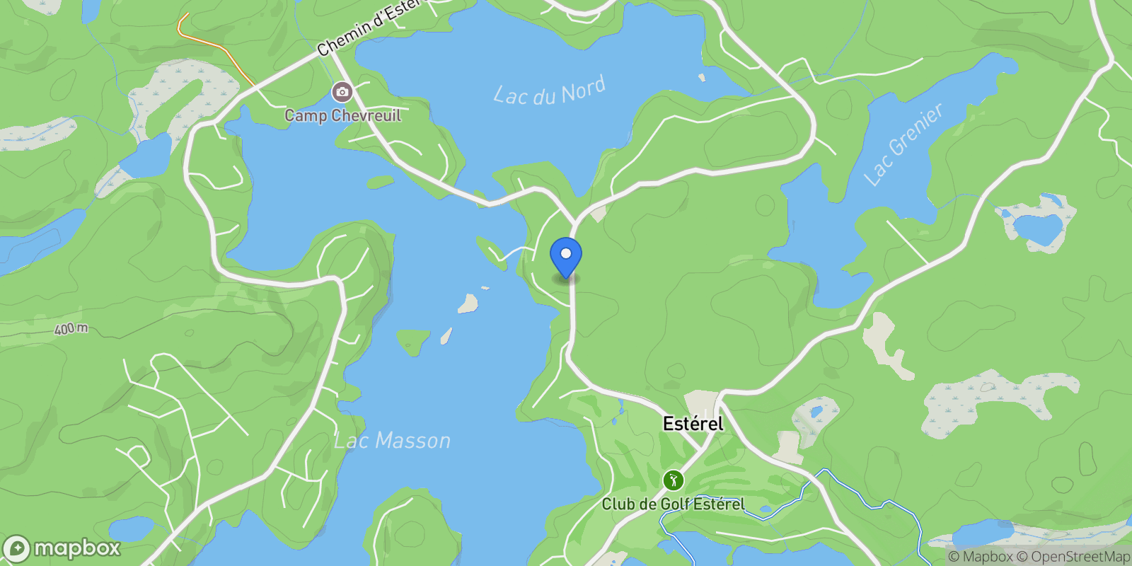 Map showing 44 Ch. d'Estérel, Estérel, QC J0T1E0, Estérel, Quebec, Canada.