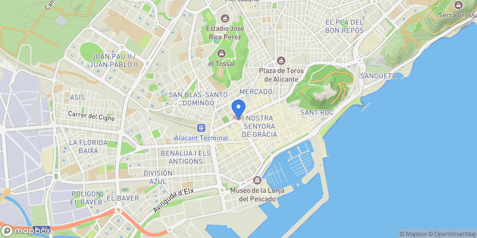 Map showing Los Balcones, Alicante, Los Balcones, Alicante, Valencian Community, Spain.