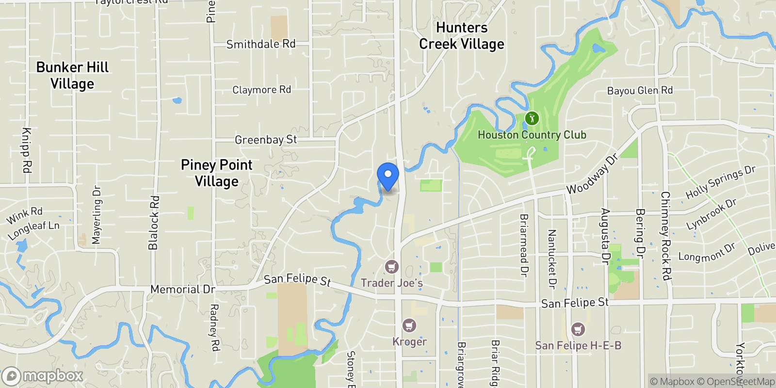 Map showing 918 Huntington Cove, Houston, Texas, United States.