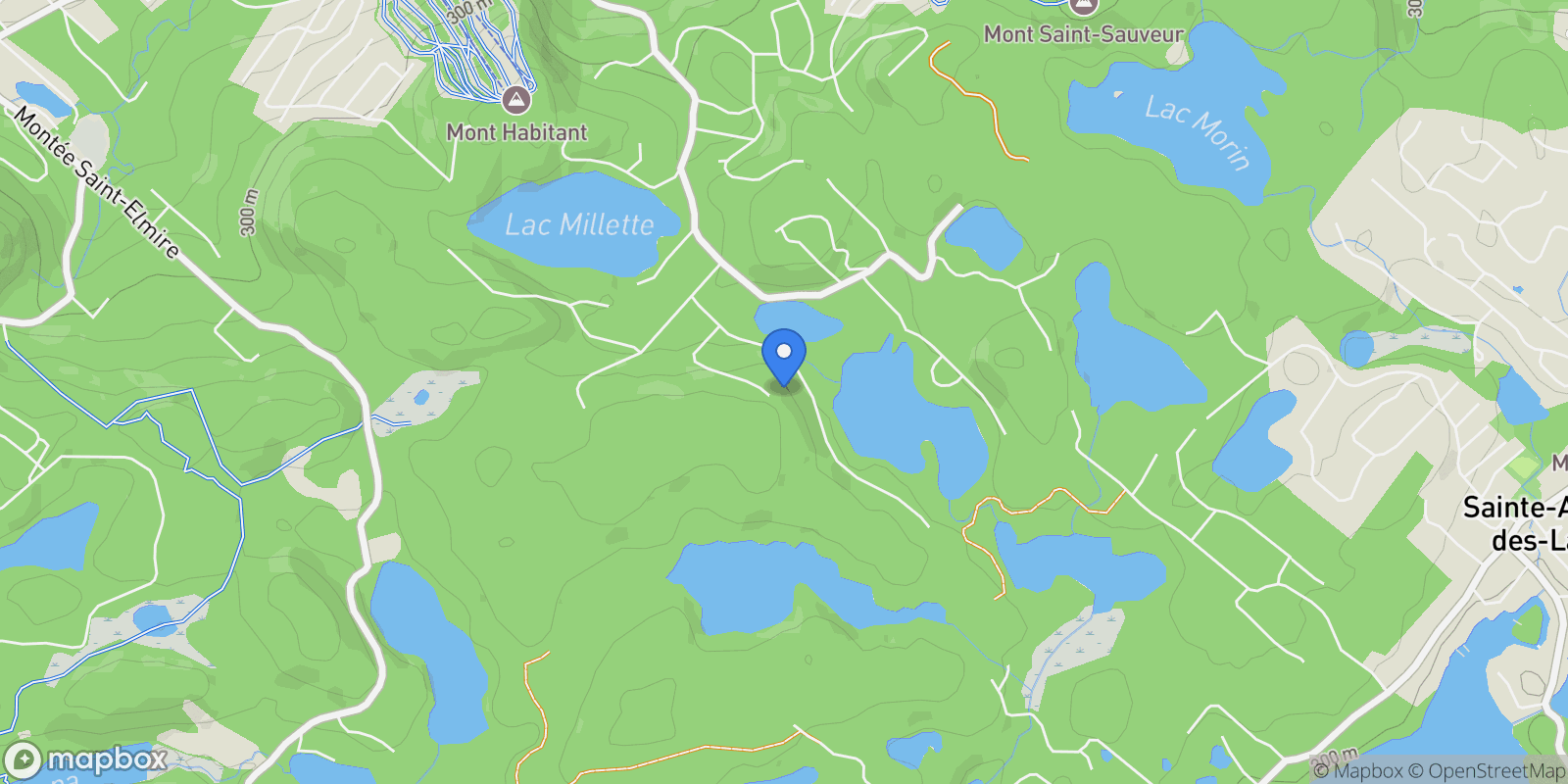 Map showing 40 Ch. des Huards, Saint-Sauveur, Quebec, QC J0R1R3, Saint-Sauveur, Quebec, Canada.