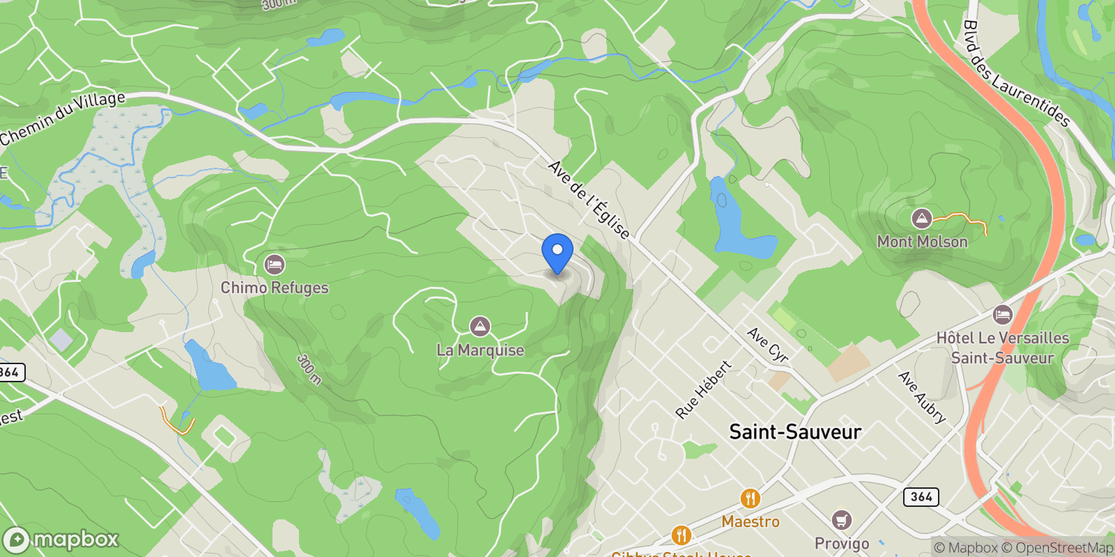 Map showing 26 Ch. des Tilleuls, Saint-Sauveur, Quebec, QC J0R1R7, Saint-Sauveur, Quebec, Canada.