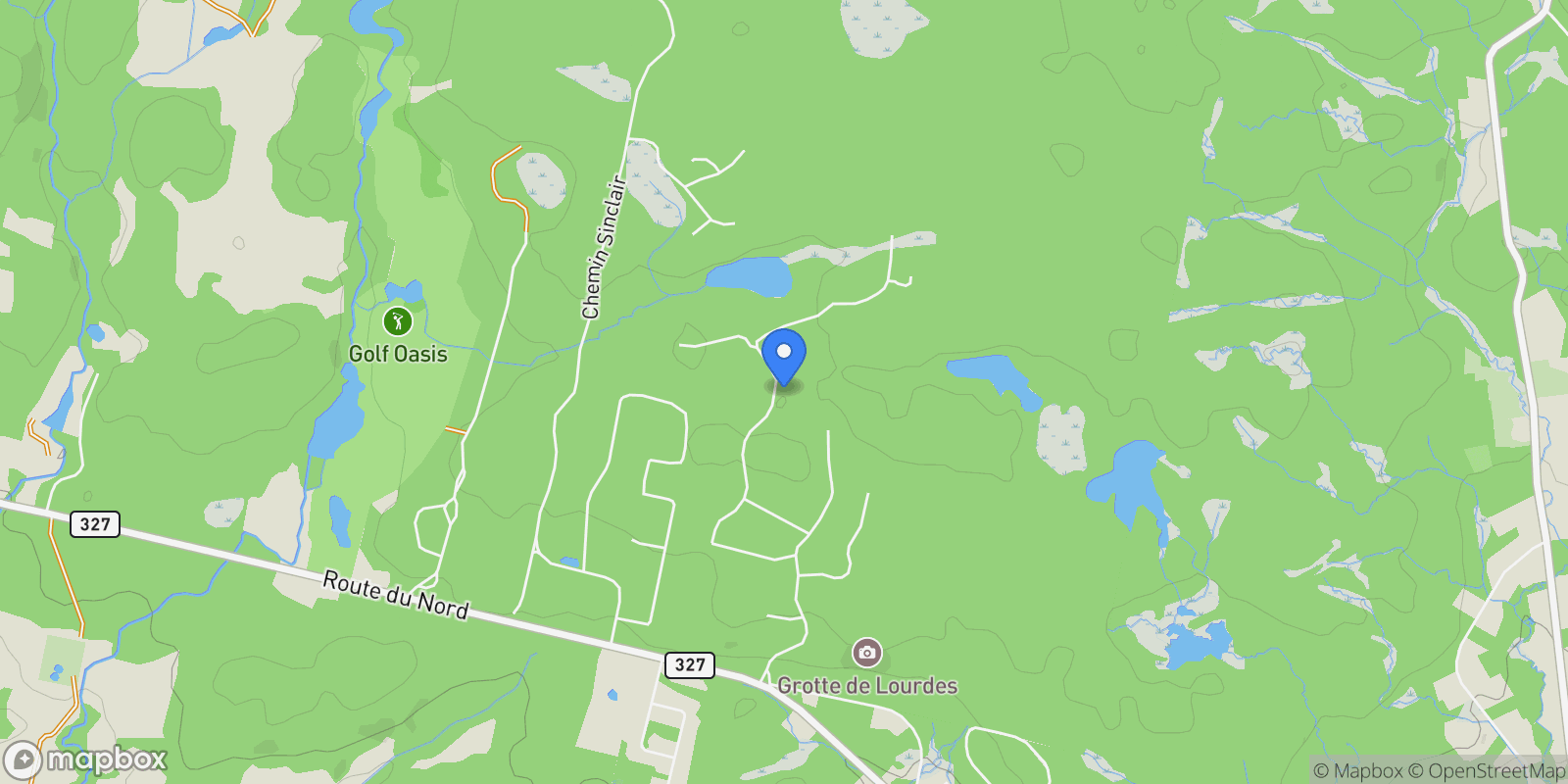 Map showing 44 Rue des Pommetiers, Brownsburg-Chatham, QC J8G3C7, Brownsburg-Chatham, Quebec, Canada.