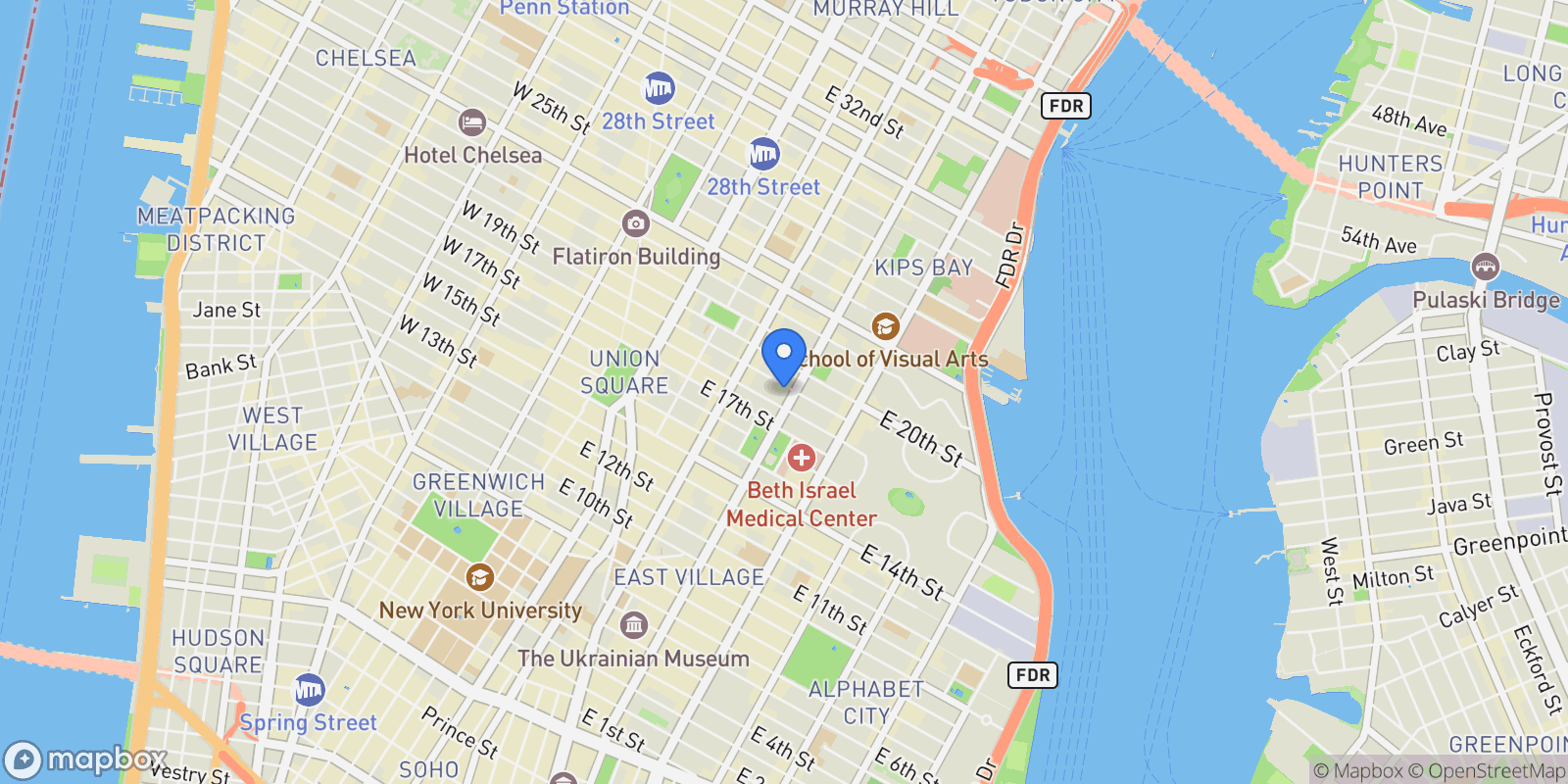 Map showing 242 E 19TH ST, New York, New York, United States.