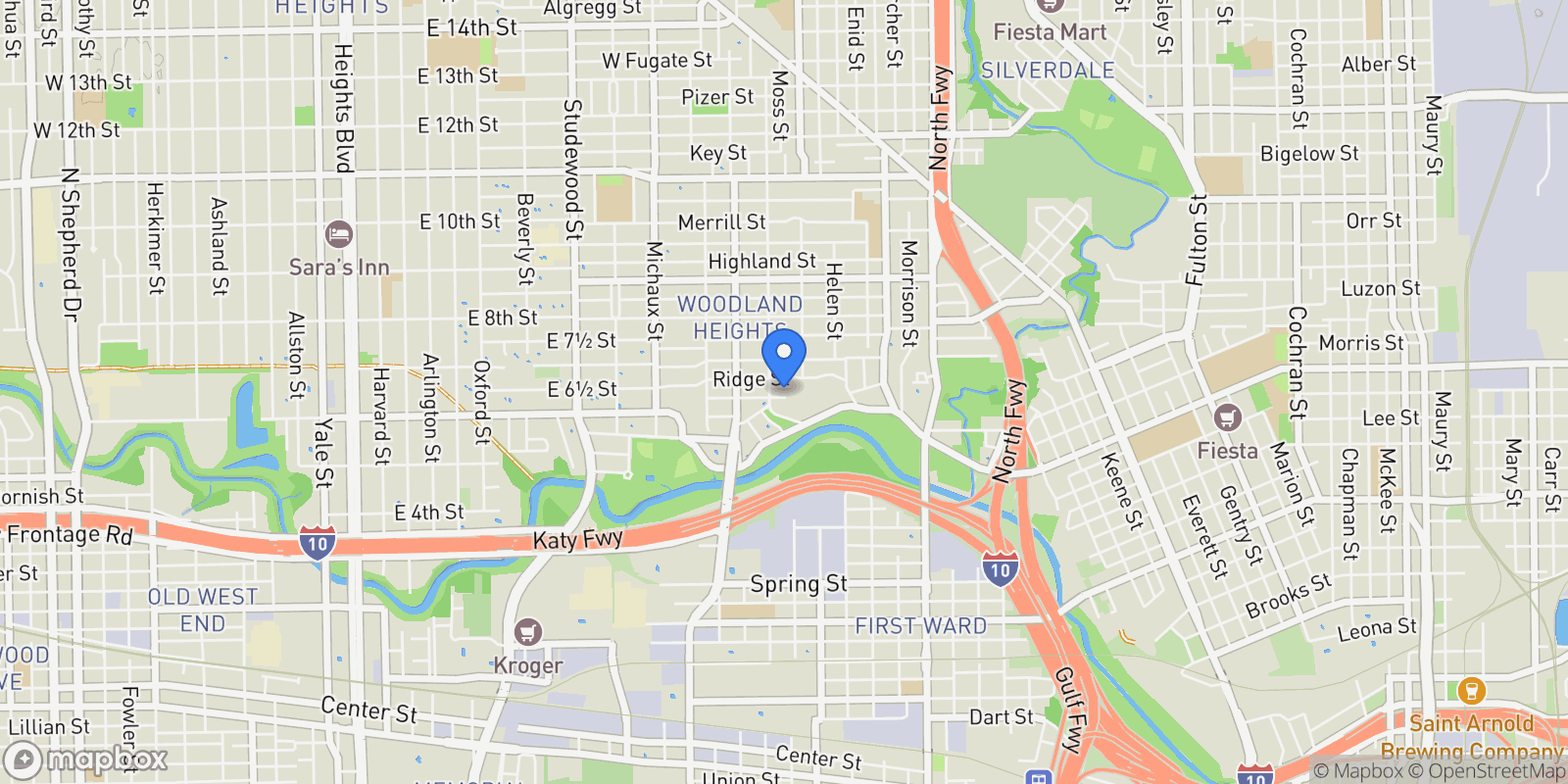 Map showing 615 Wendel Street, Houston, Texas, United States.