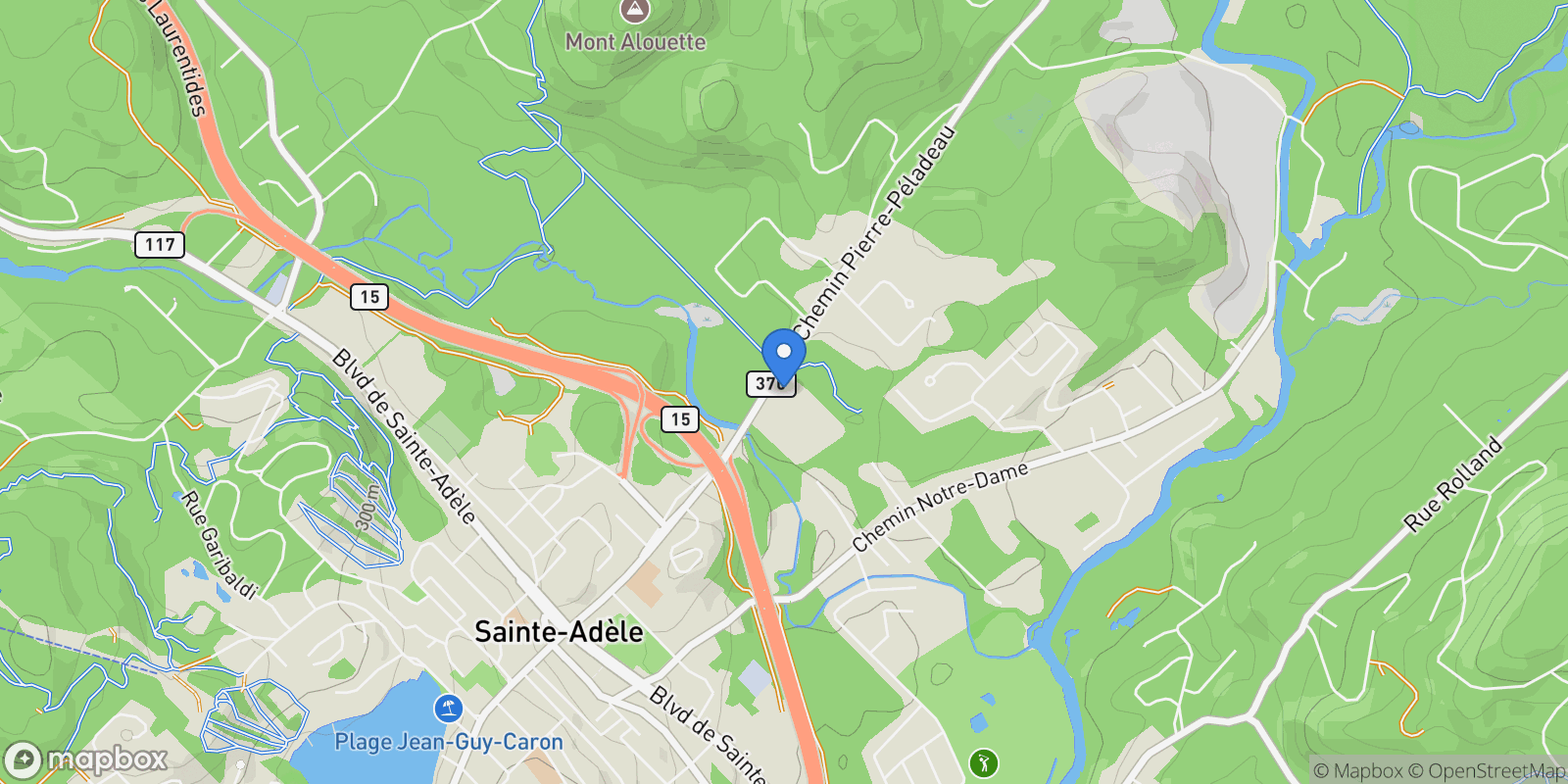 Map showing 655-685 Ch. Pierre-Péladeau, Sainte-Adèle, QC J8C1Z3, Sainte-Adèle, Quebec, Canada.