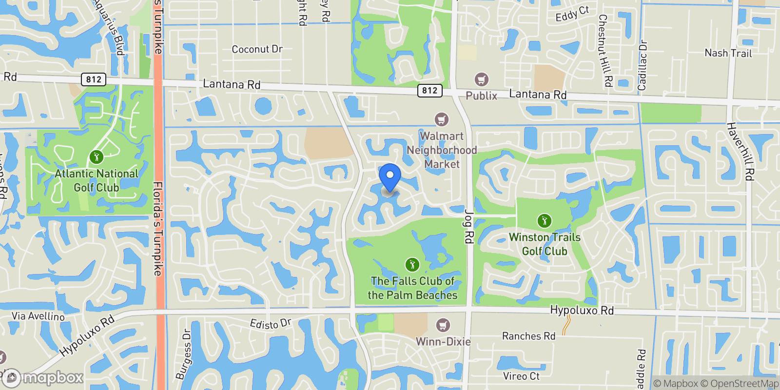 Map showing 6412 Melissa Way, Lake Worth, Florida, United States.