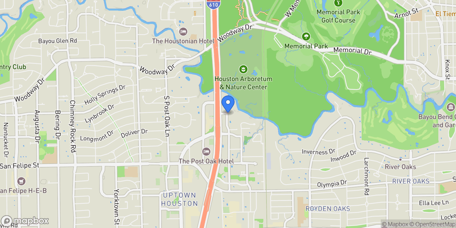 Map showing 5 Wentworth Green Way, Houston, Texas, United States.