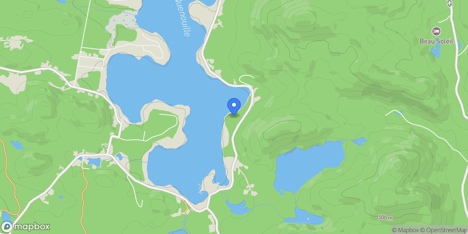 Map showing 1910 Ch. du Lac-Quenouille, Sainte-Agathe-des-Monts, QC J8C0R4, Sainte-Agathe-des-Monts, Quebec, Canada.