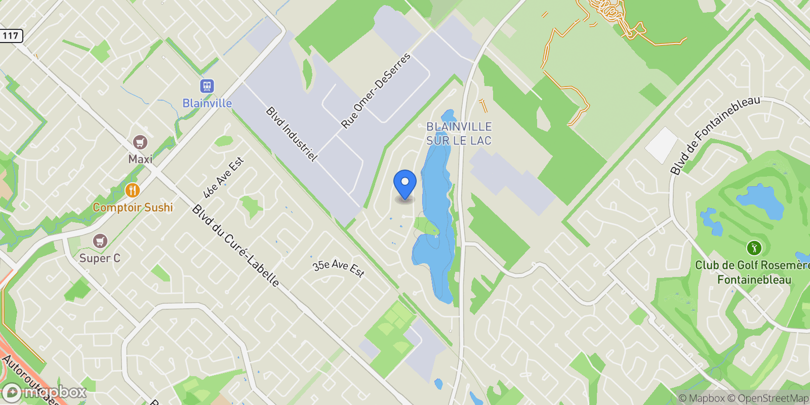 Map showing 2 Rue des Ancolies, Blainville, QC J7C2A9, Blainville, Quebec, Canada.