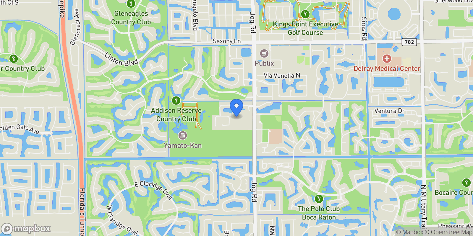 Map showing 16686 Mosaic Place, Delray Beach, Florida, United States.