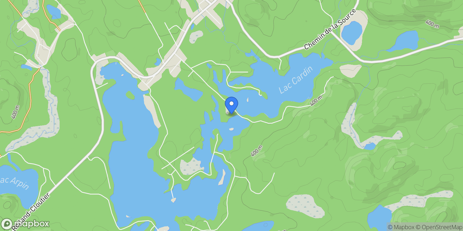 Map showing 172 Ch. du Lac-Cardin, Lantier, QC J0T1V0, Lantier, Quebec, Quebec, Canada.
