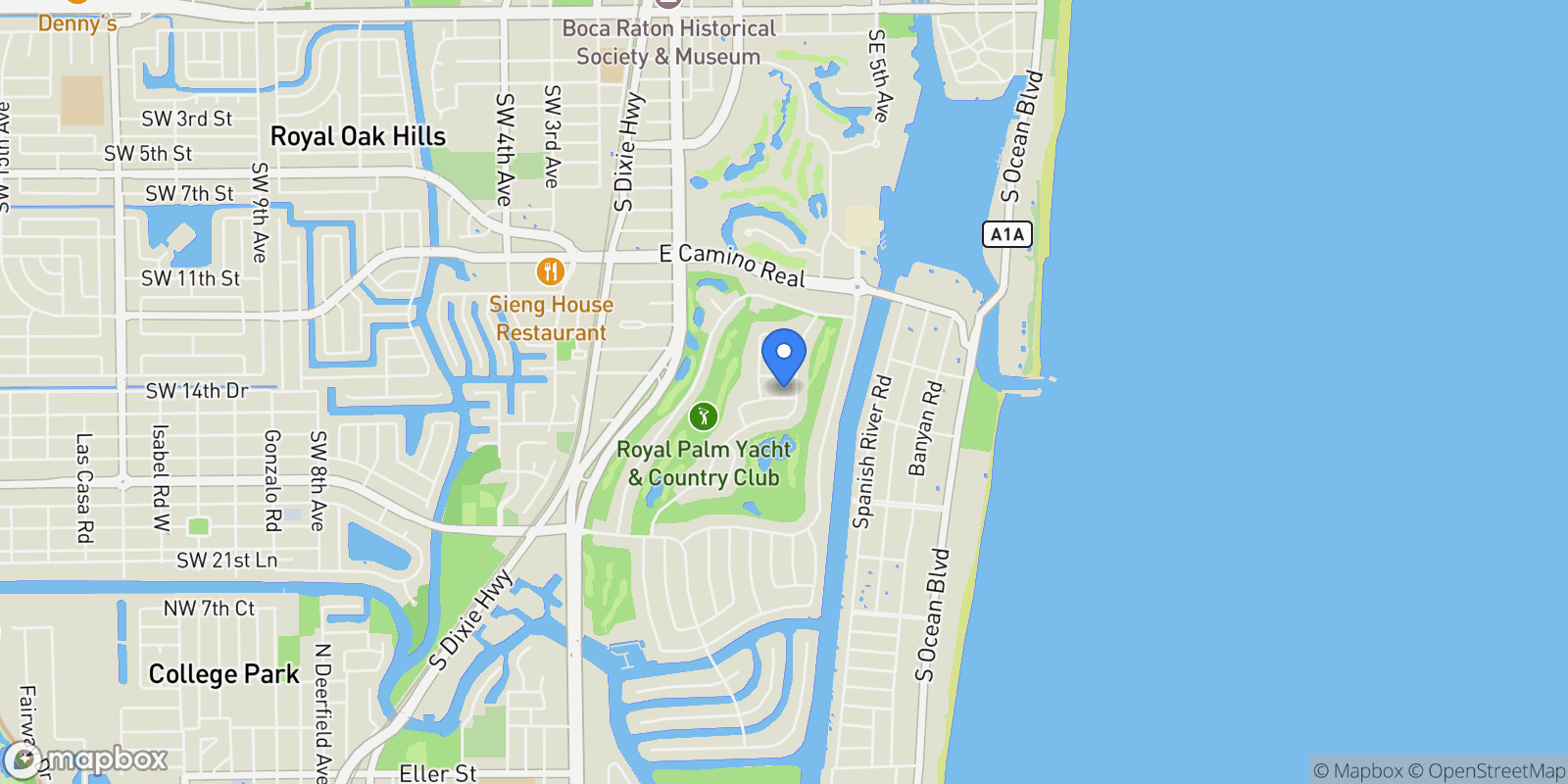 Map showing 293 Sabal Palm Terrace, Boca Raton, Florida, United States.