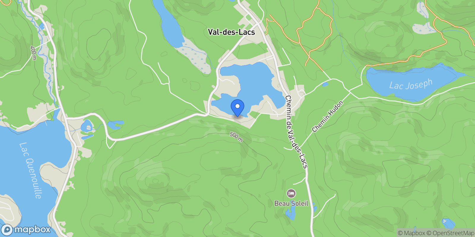 Map showing 50 Ch. Marie-Rose, Val-des-Lacs, QC J0T2P0, Val-des-Lacs, Quebec, Canada.