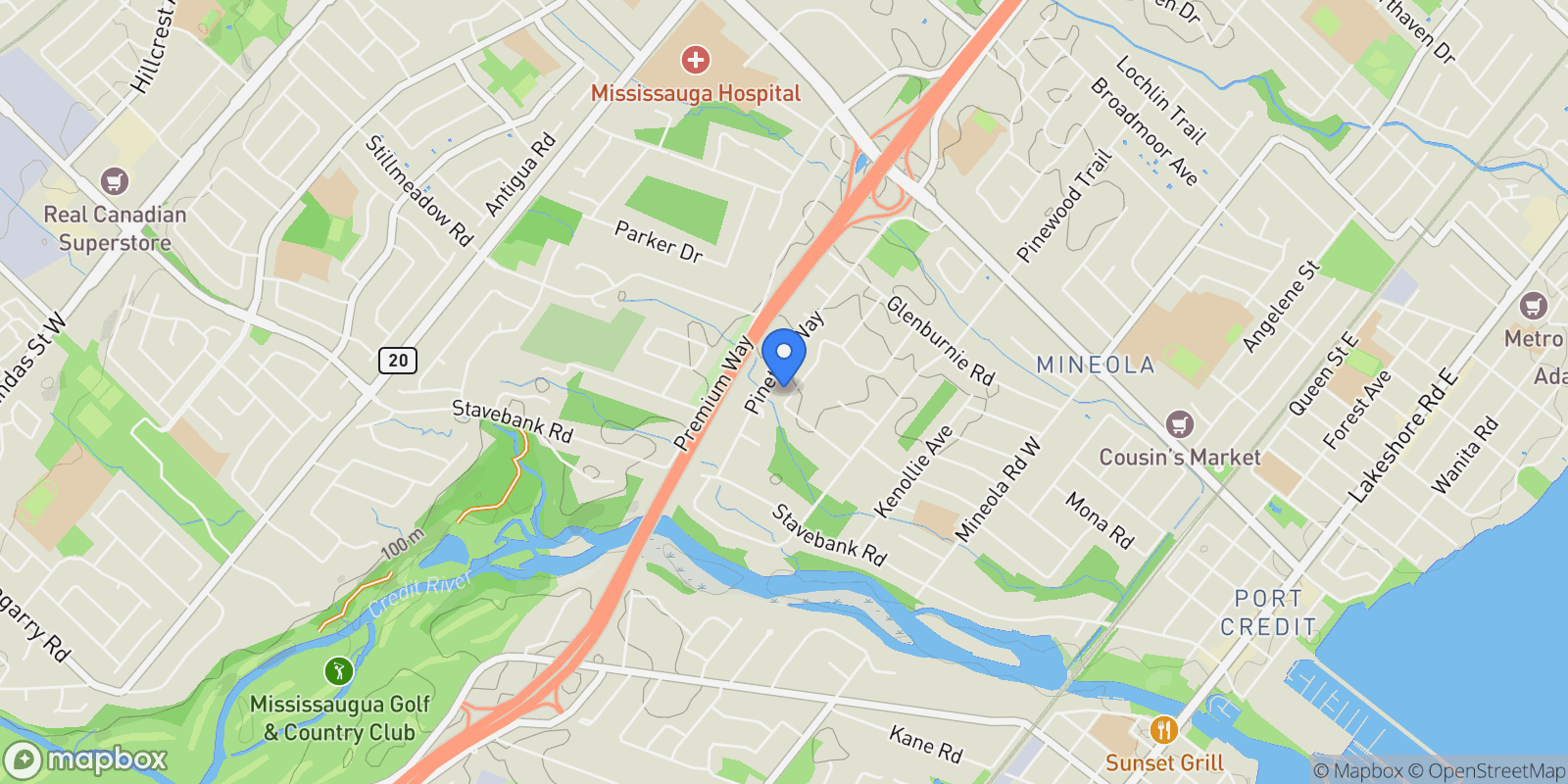 Map showing 271 Oakhill Rd, Mississauga, ON L5G 2P8, Canada, Mississauga, Ontario, Canada.