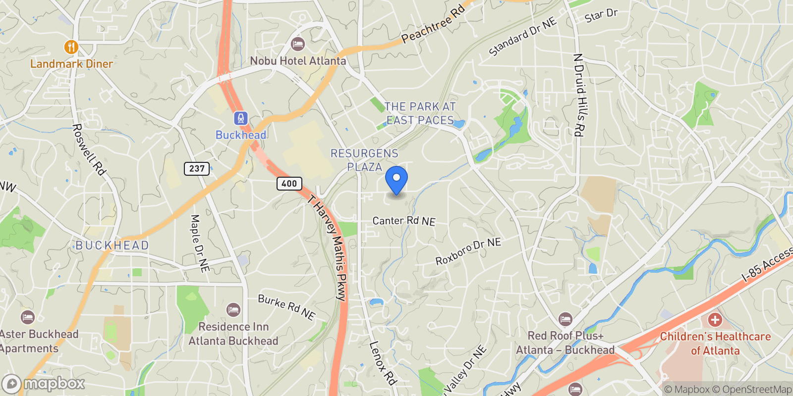 Map showing 999 Ferncliff Road NE, Atlanta, Georgia, United States.