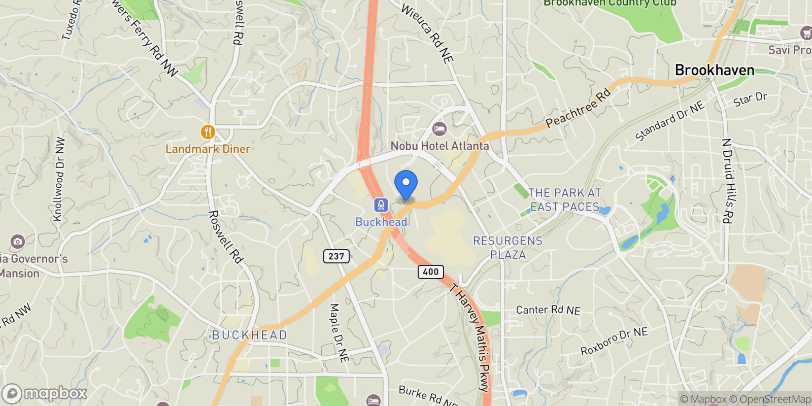 Map showing 3376 Peachtree Road NE 35A, Atlanta, Georgia, United States.