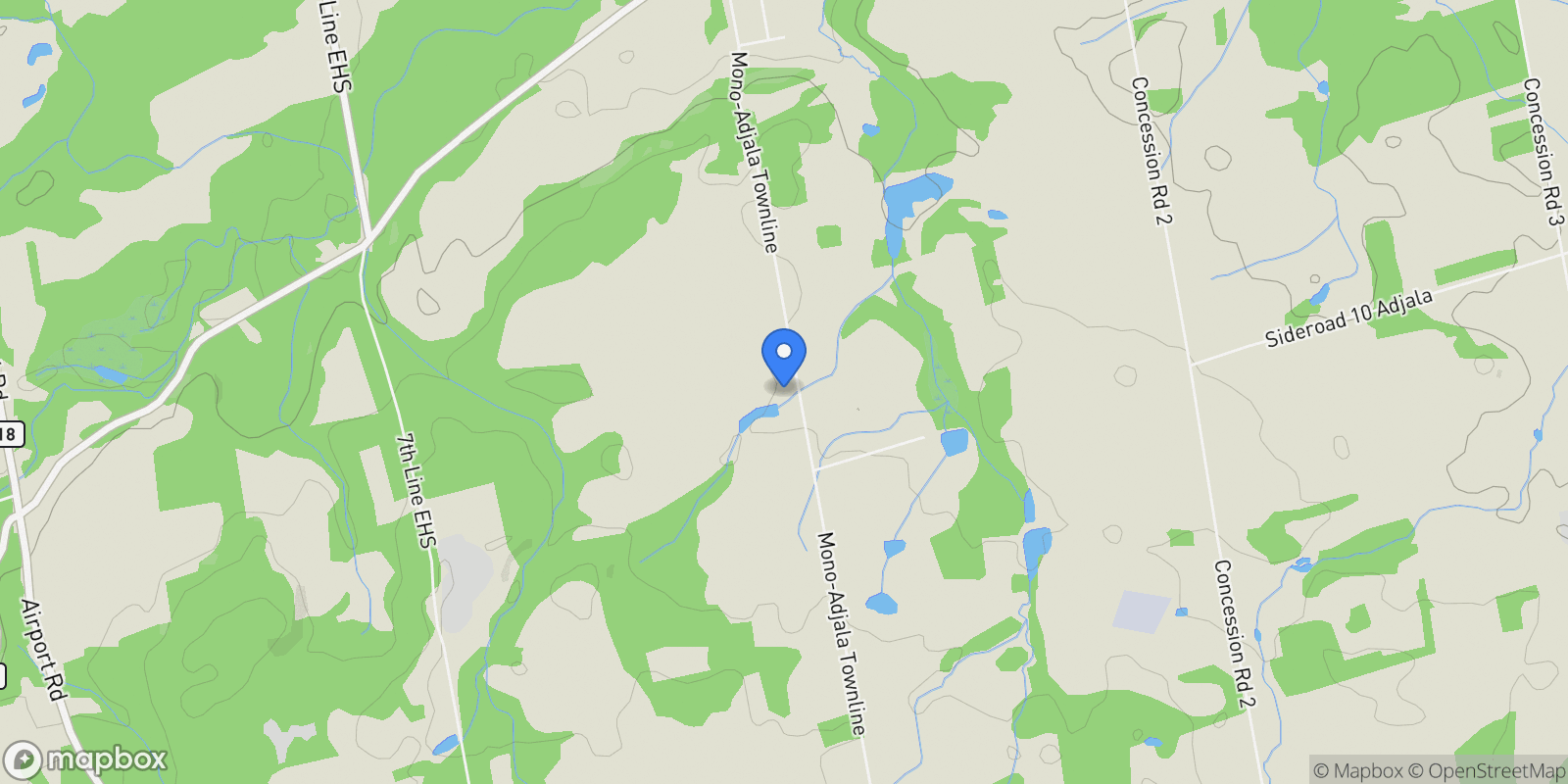 Map showing 994030 Mono Adjala Townline, Loretto, ON L0G 1L0, Canada, Mono, Ontario, Canada.