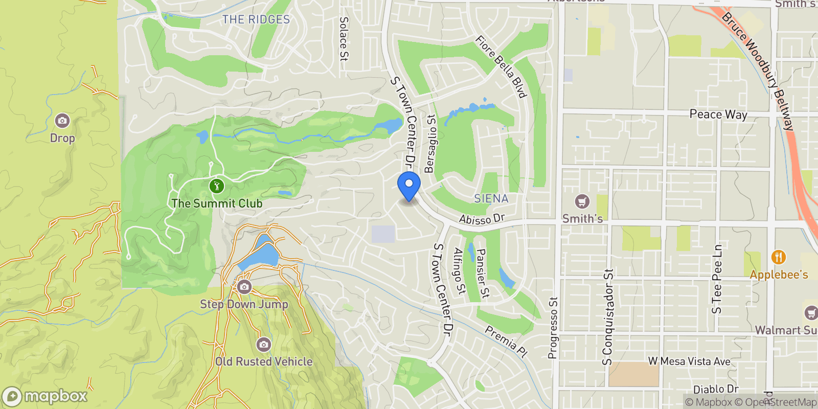 Map showing 4829 Shady Ridge Drive, Las Vegas, Nevada, United States.