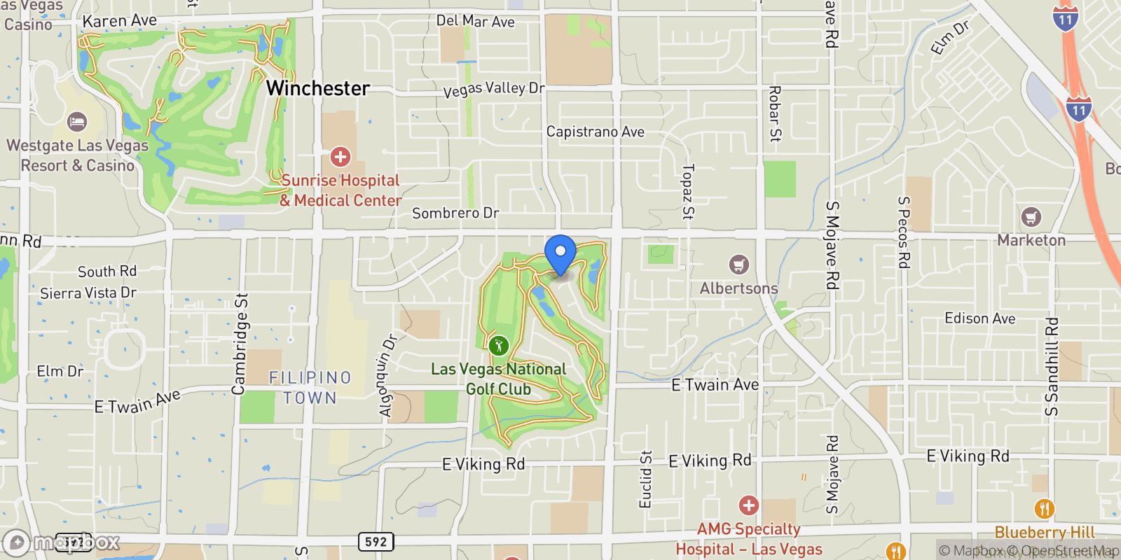 Map showing 2160 Pueblo Circle, Las Vegas, Nevada, United States.