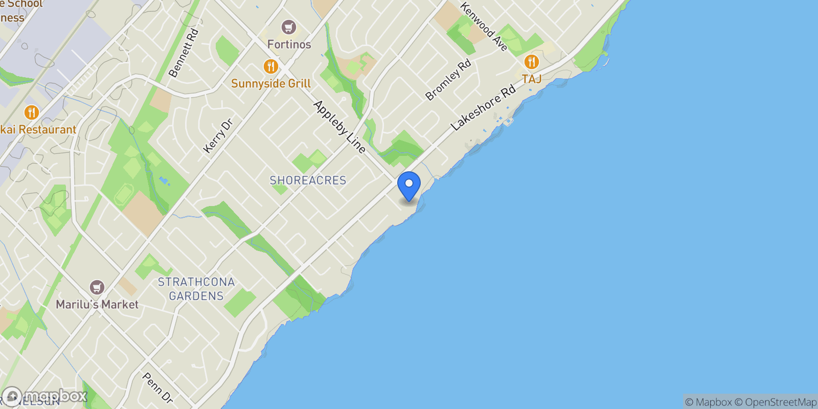 Map showing 106 Appleby Pl, Burlington, ON L7L 2X1, Canada, Burlington, Ontario, Canada.