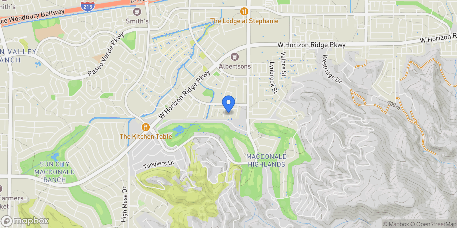 Map showing 387 Solitude Peak Lane, Henderson, Nevada, United States.