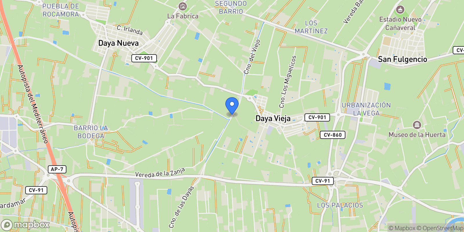 Map showing Daya Vieja, Alicante, Daya Vieja, Daya Nueva, Valencian Community, Spain.