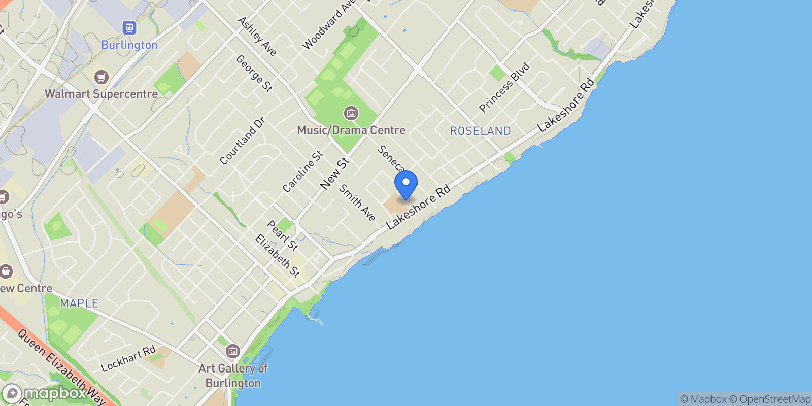 Map showing 2265 Lakeshore Rd. #3, Burlington, ON L7R 1B1, Canada, Burlington, Ontario, Canada.