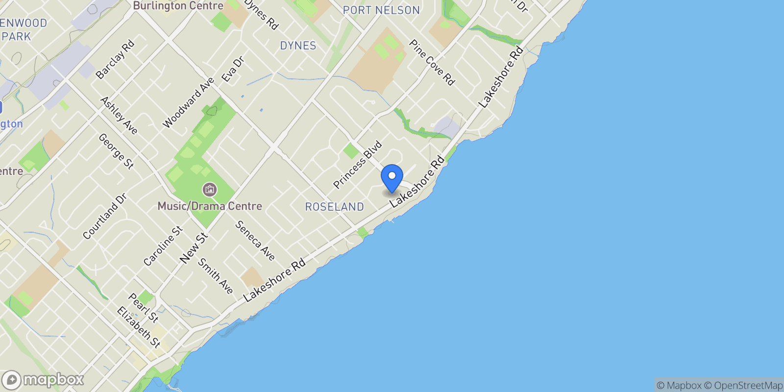 Map showing 3087 Lakeshore Rd., Burlington, ON L7N 1A3, Canada, Burlington, Ontario, Canada.