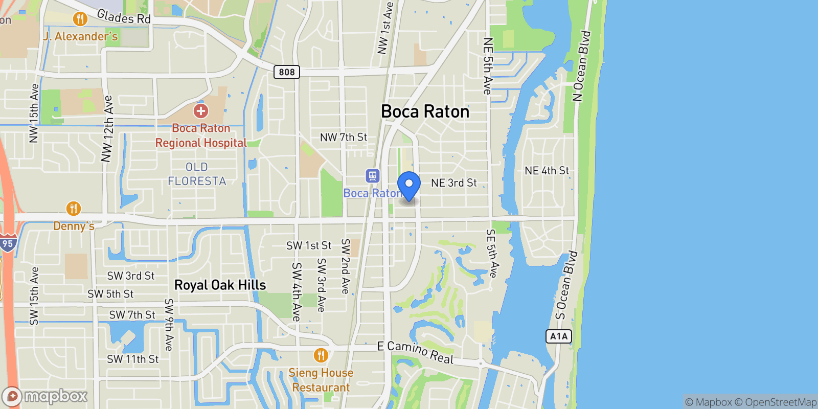 Map showing 155 E Boca Raton Road, Boca Raton, Florida, United States.