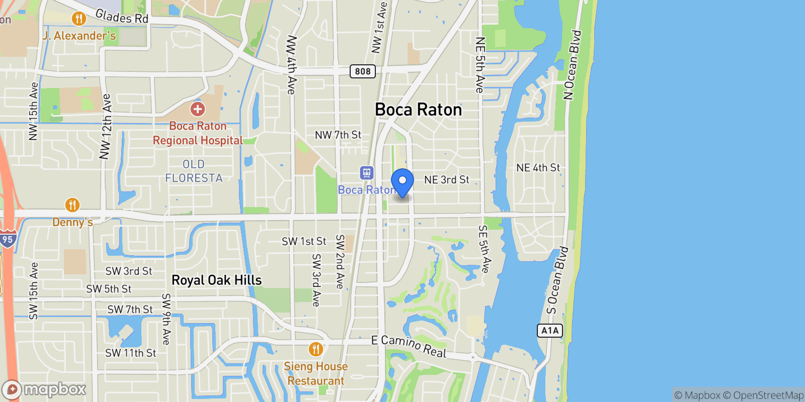 Map showing 155 E Boca Raton Road, Boca Raton, Florida, United States.
