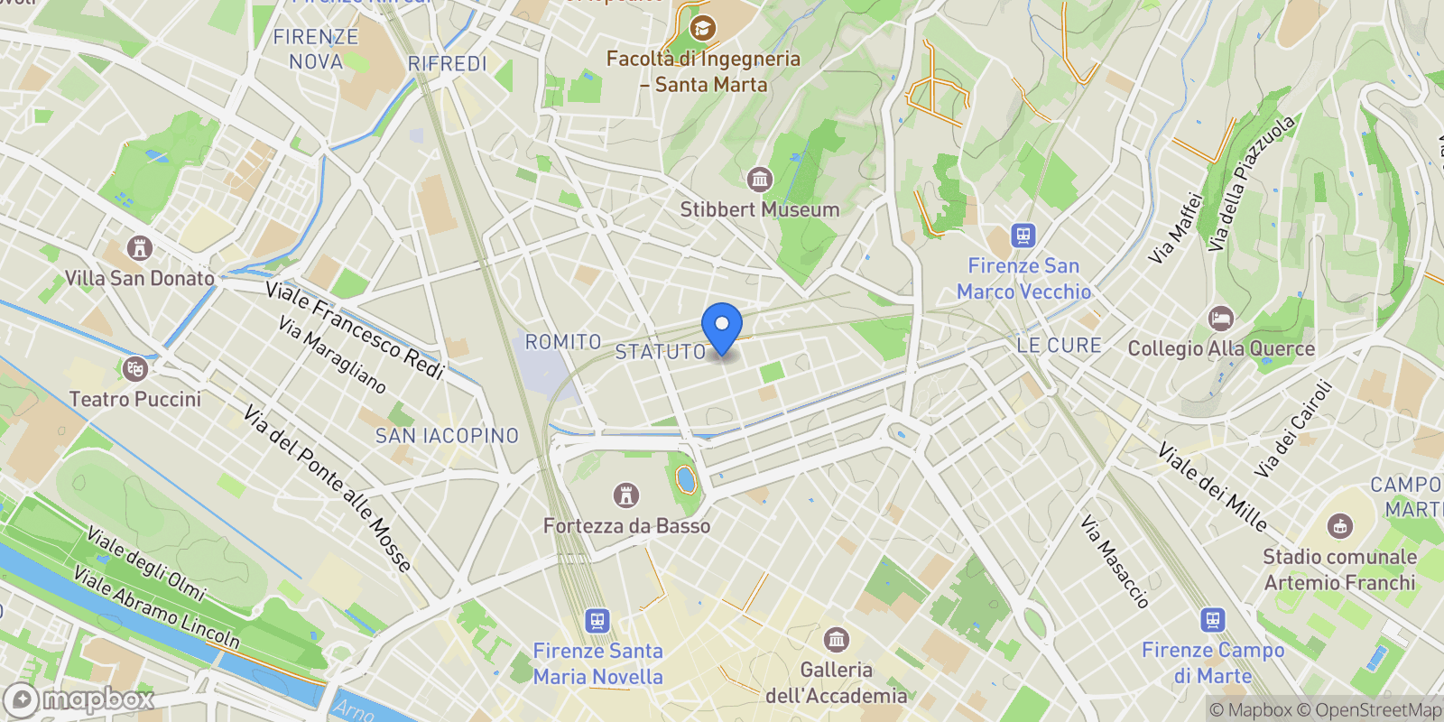 Map showing Via Francesco Crispi, 50129 Firenze FI, Italy, Florence, Tuscany, Italy.