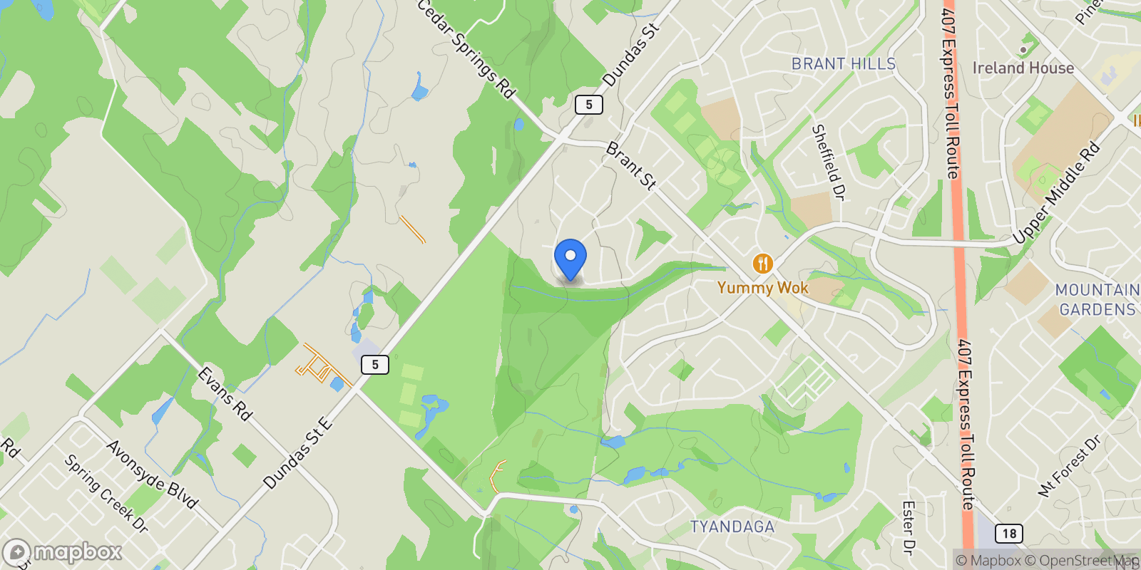 Map showing 1285 Beaufort Dr, Burlington, ON L7P 4V9, Canada, Burlington, Ontario, Canada.