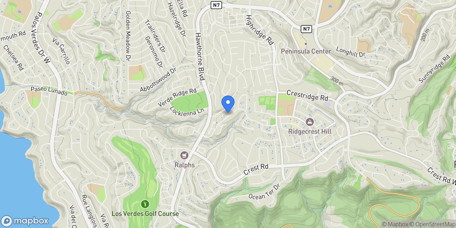 Map showing 43 Country Lane , Rolling Hills Estates, CA 90274, Rolling Hills, California, United States.