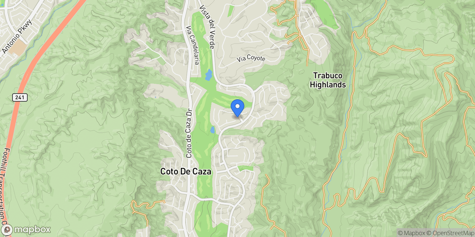 Map showing 23 Meadow Wood Drive , Coto De Caza, CA 92679, Trabuco Canyon, California, United States.