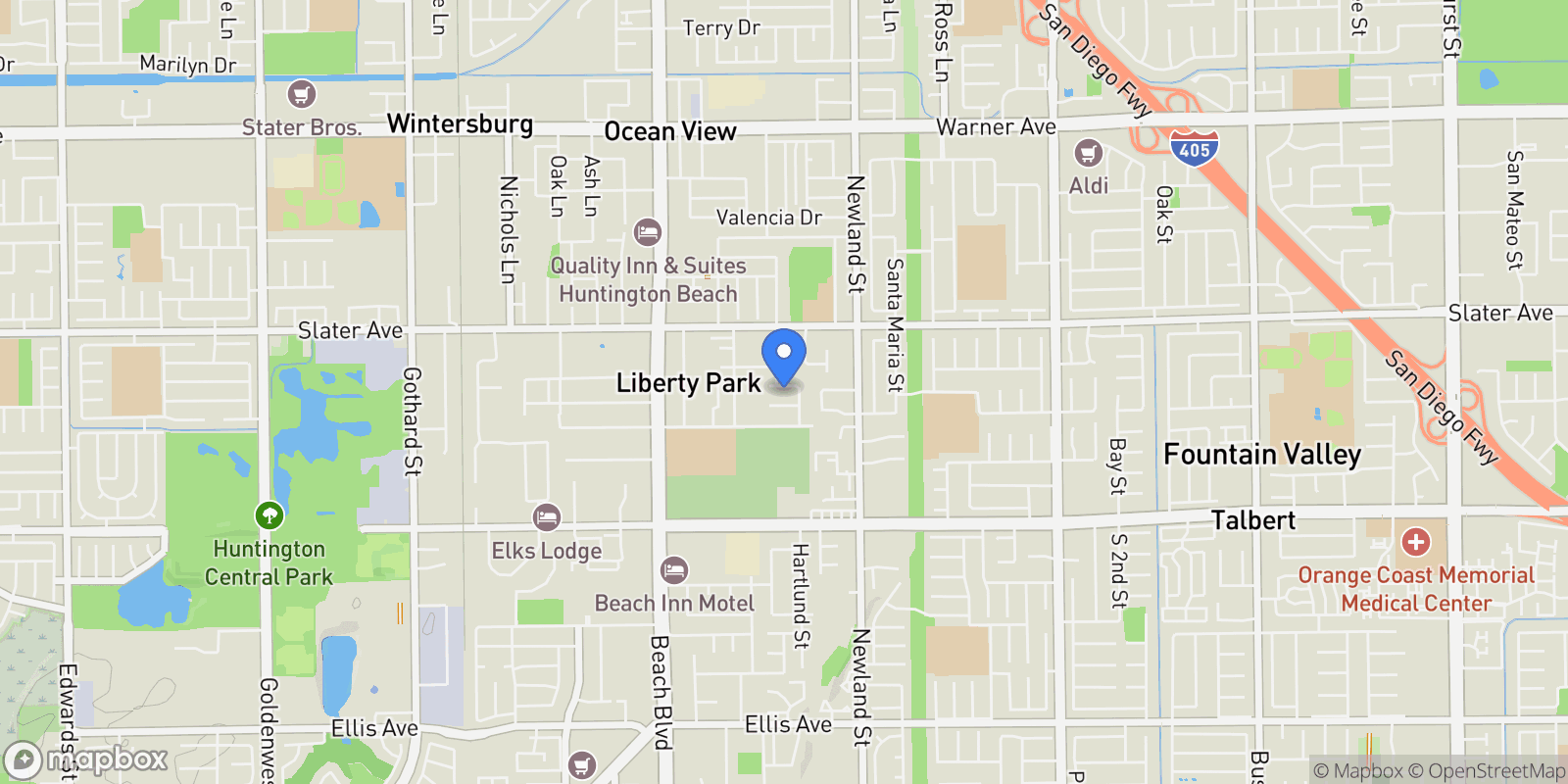 Map showing 8292 Darsy Drive , Huntington Beach, CA 92647, Huntington Beach, California, United States.