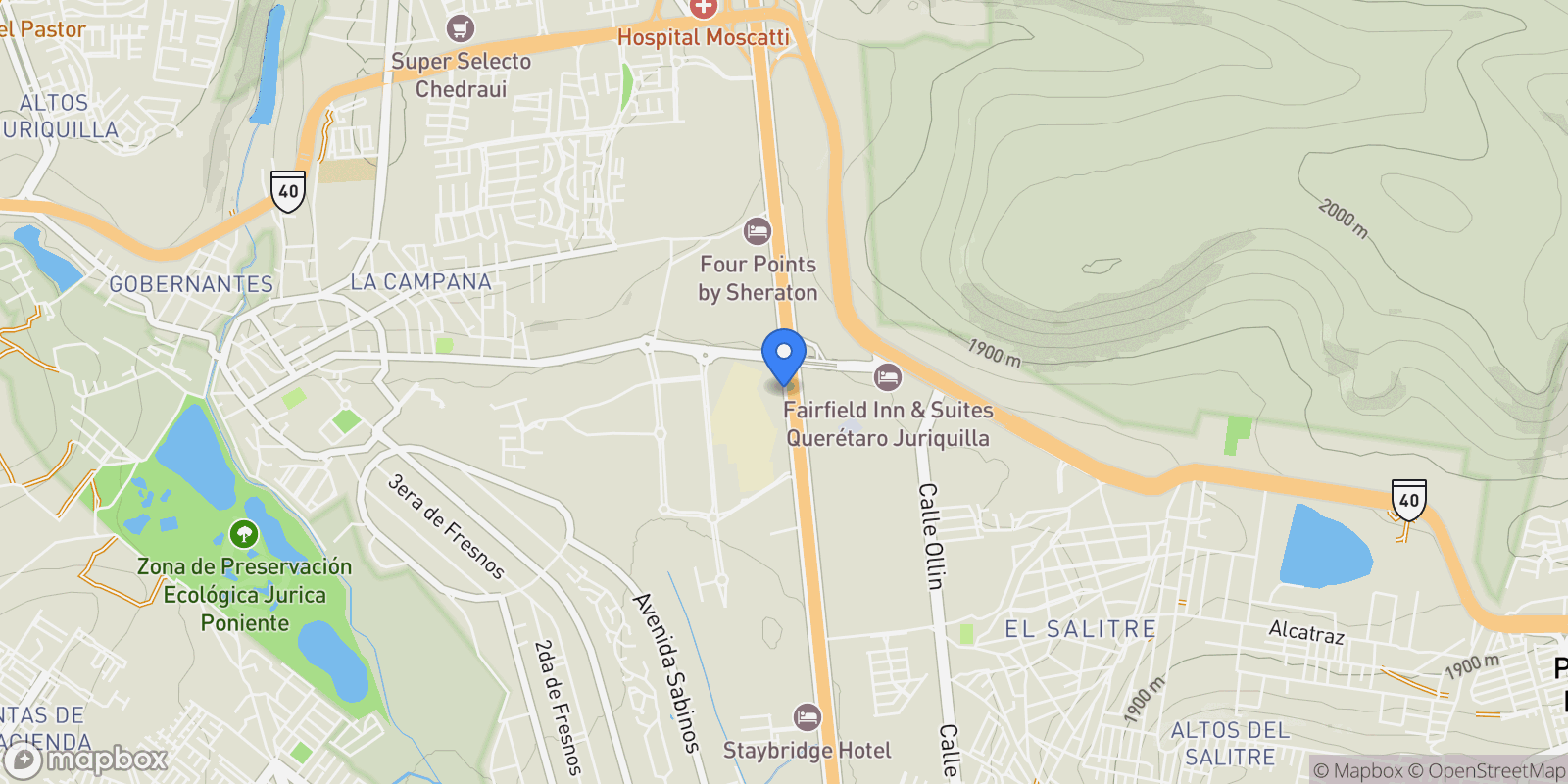 Map showing Casa Carmen, Querétaro, QUE, Santiago de Querétaro, Querétaro, Mexico.